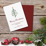 Frohe Weihnachten Feierliche Evergreen Tree Retro<br><div class="desc">Frohe Weihnachtskarte,  mit einem immergrünen Baum,  der mit Ornamenten und roten Schriftzeichen dekoriert ist. Mit anpassbarer Schrift können Sie Ihren eigenen Text hinzufügen. Ein einfacher und festlicher Weg,  um Ihren Freunden und der Familie den Segen der Saison zu wünschen.</div>