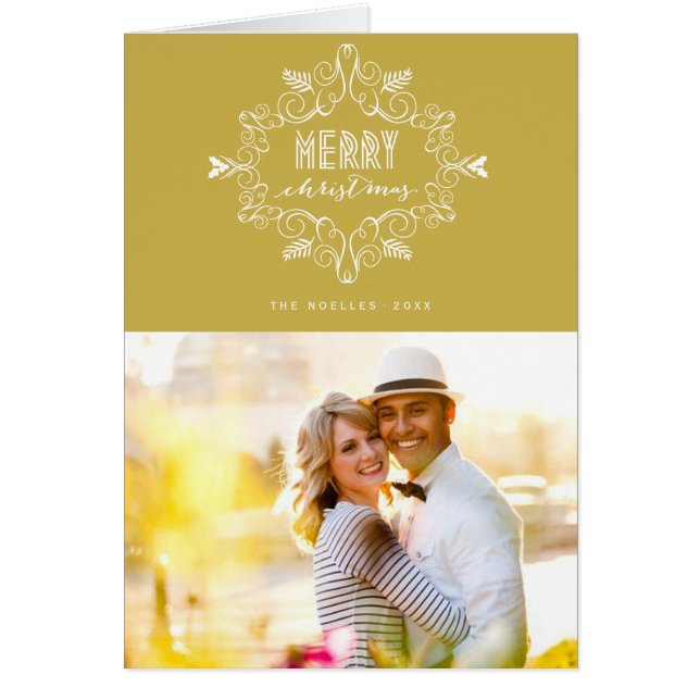 Frohe Weihnachten Feierliche Foliage Art Deco Foto (Vorne)