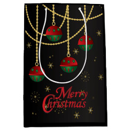 Frohe Weihnachten Feierliche Rot und Grün Ornament Mittlere Geschenktüte