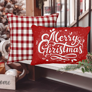 Frohe Weihnachten Feierliche Rot und Weiß Urlaub Dekokissen