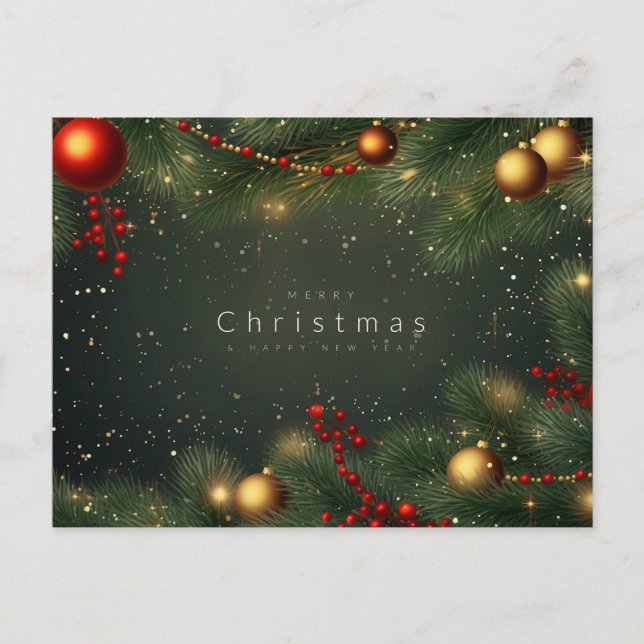 "Frohe Weihnachten" Feiertagspostkarte (Vorderseite)