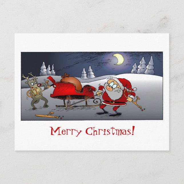 Frohe Weihnachten! Feiertagspostkarte (Vorderseite)