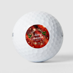 Frohe Weihnachten, Feiertagsrotes Design Golfball
