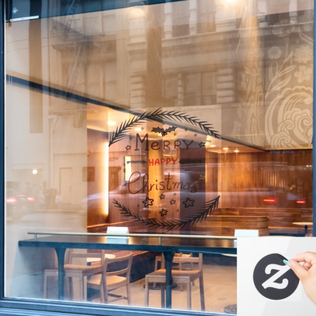 Frohe Weihnachten Fensteraufkleber (Café-Fenster)