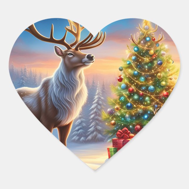 Frohe Weihnachten Fensteraufkleber Herz-Aufkleber (Vorderseite)