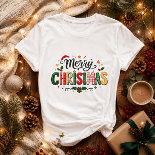 Frohe Weihnachten Festive Typographie T-Shirt