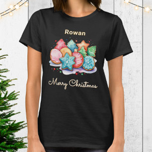 Frohe Weihnachten Festliche Eisplätzchen Personali T-Shirt