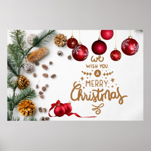 Frohe Weihnachten Festliche Weihnachtsdekoration Poster