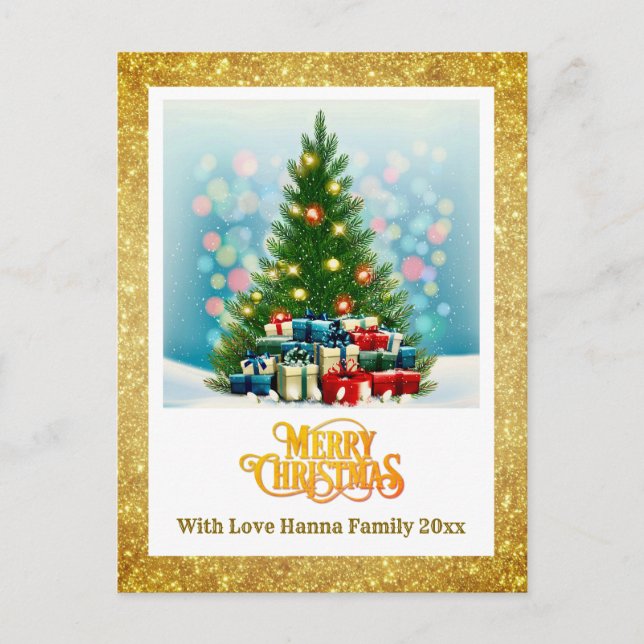 Frohe Weihnachten | Festlicher Baum & Geschenke Fe (Vorderseite)