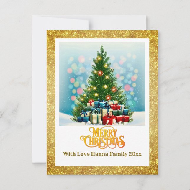 Frohe Weihnachten | Festlicher Baum & Geschenke Fe (Vorderseite)