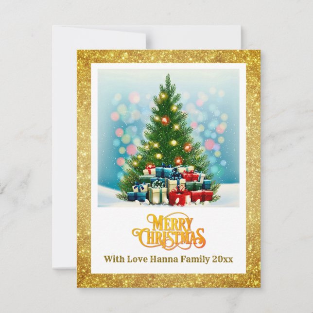 Frohe Weihnachten | Festlicher Baum & Geschenke Fe (Vorderseite)