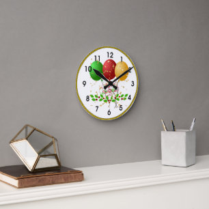 Frohe Weihnachten, festliches Design, Runde Wanduhr