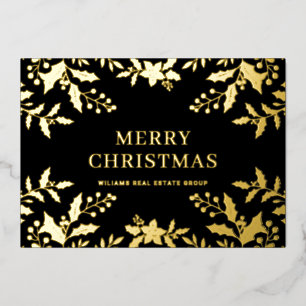 Frohe Weihnachten Firmengrüße Gold Folien Feiertagskarte