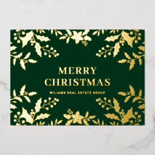 Frohe Weihnachten Firmengrüße Gold Folien Feiertagskarte