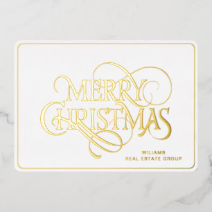 Frohe Weihnachten Firmengrüße Gold Folien Feiertagskarte