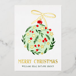 Frohe Weihnachten Firmengrüße Gold Folien Feiertagskarte