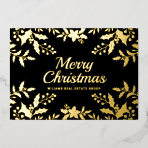Frohe Weihnachten Firmengrüße Gold Folien Feiertagskarte