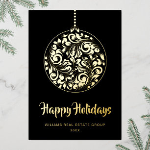 Frohe Weihnachten Firmengrüße Gold Folien Feiertagskarte