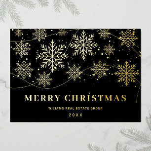 Frohe Weihnachten Firmengrüße Gold Folien Feiertagskarte