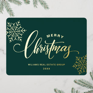 Frohe Weihnachten Firmengrüße Gold Folien Feiertagskarte