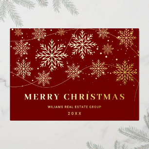 Frohe Weihnachten Firmengrüße Gold Folien Feiertagskarte