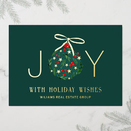 Frohe Weihnachten Firmengrüße Gold Folien Feiertagskarte