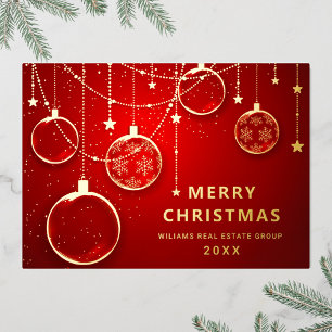 Frohe Weihnachten Firmengrüße Gold Folien Feiertagskarte