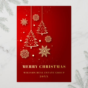 Frohe Weihnachten Firmengrüße Gold Folien Feiertagskarte
