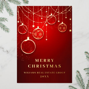 Frohe Weihnachten Firmengrüße Gold Folien Feiertagskarte