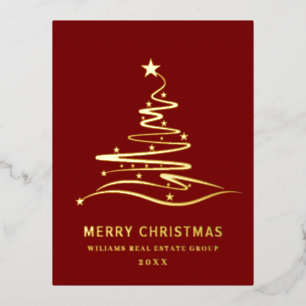 Frohe Weihnachten Firmengrüße Gold Folien Feiertagspostkarte