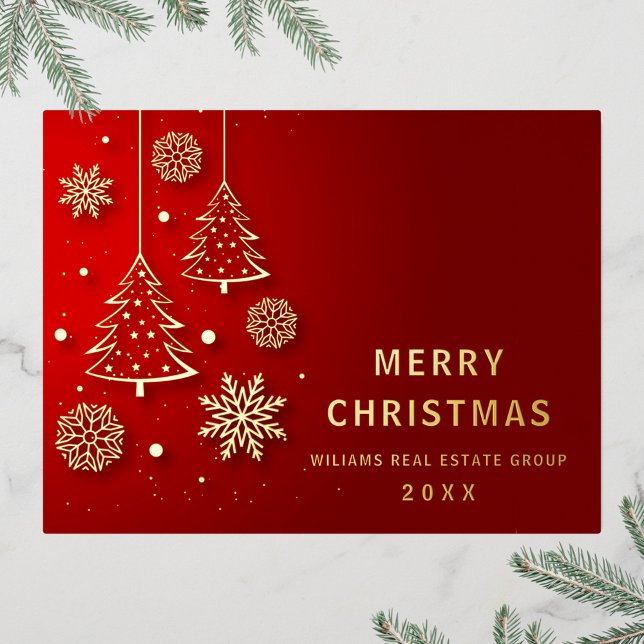 Frohe Weihnachten Firmengrüße Gold Folien Feiertagspostkarte (Von Creator hochgeladen)