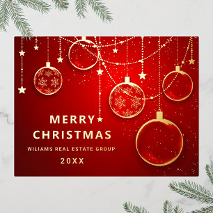 Frohe Weihnachten Firmengrüße Gold Folien Feiertagspostkarte