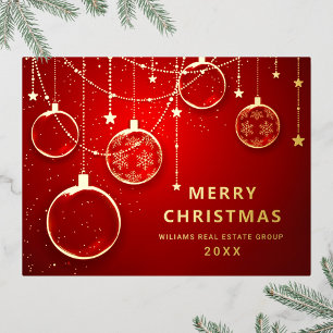 Frohe Weihnachten Firmengrüße Gold Folien Feiertagspostkarte