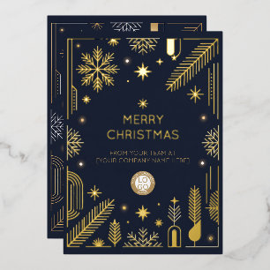 Frohe Weihnachten Firmenlogo Folien Feiertagskarte