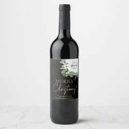 Frohe Weihnachten Firmenlogo Wreath Holiday Weinetikett