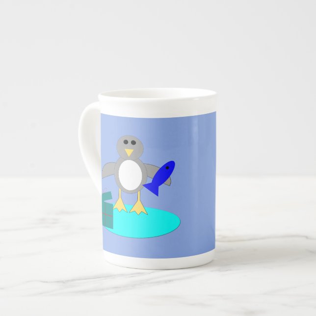 Frohe Weihnachten Fischen Pinguin Tasse (Vorderseite Links)
