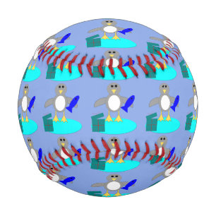 Frohe Weihnachten Fischerei Pinguin Baseball