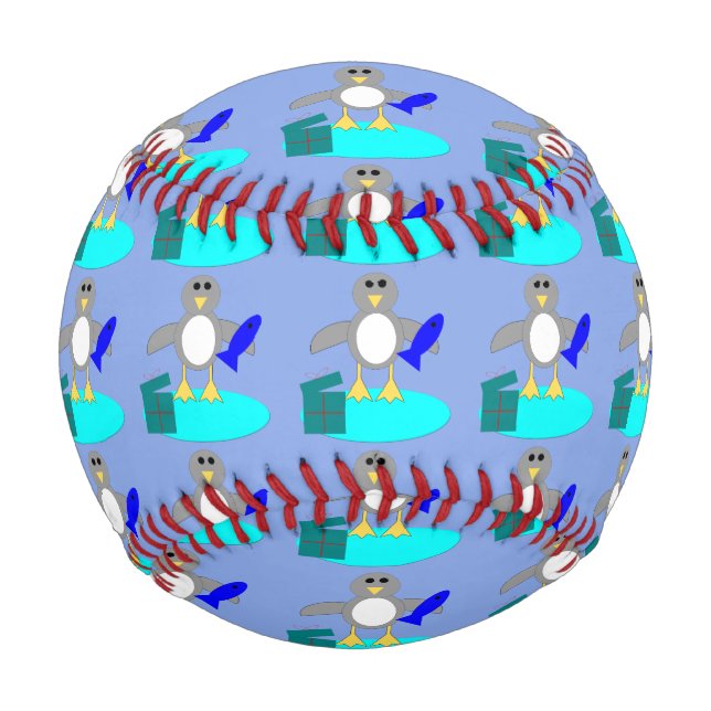 Frohe Weihnachten Fischerei Pinguin Baseball (Vorderseite)