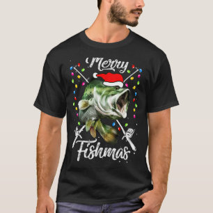Frohe Weihnachten Fishmas Lustiger Angel Fisch Ges T-Shirt