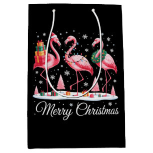 Frohe Weihnachten Flamingo Licht Weihnachtsmann Hu Mittlere Geschenktüte