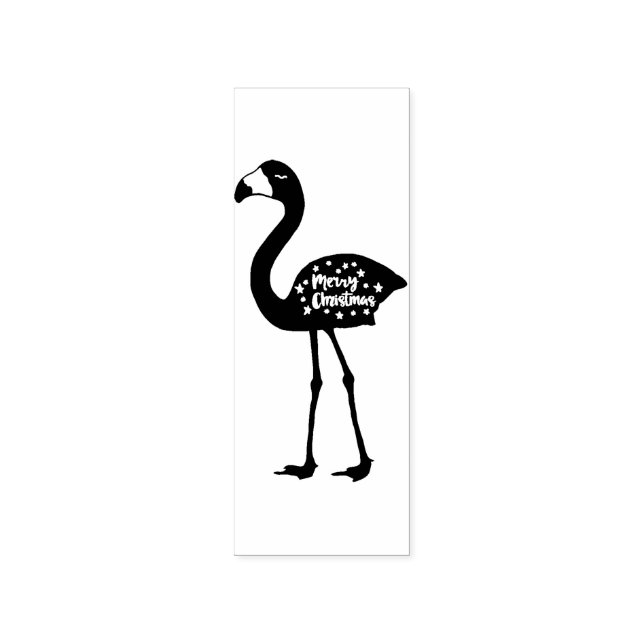 "Frohe Weihnachten" Flamingo Rubber Briefmarke, ge Gummistempel (Prägung)