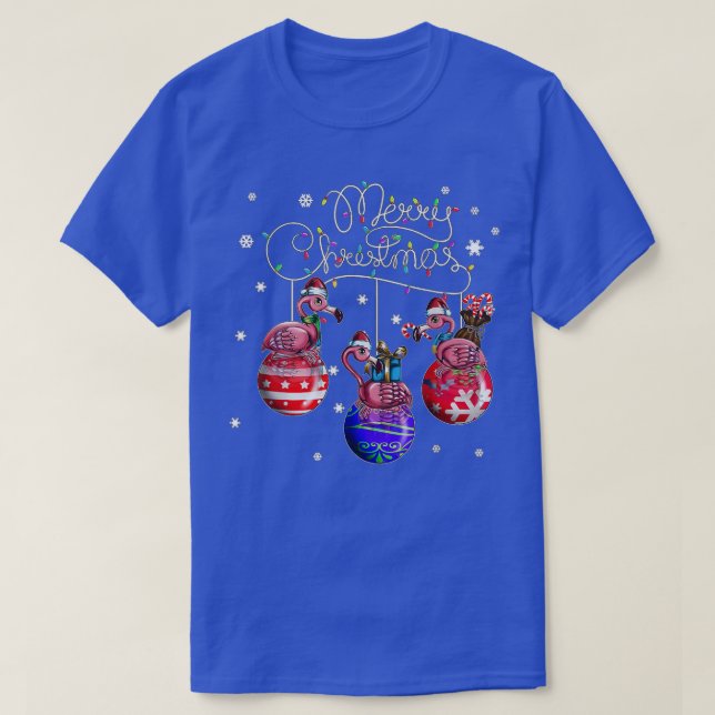 Frohe Weihnachten Flamingo Weihnachtsball Motif Ch T-Shirt (Design vorne)
