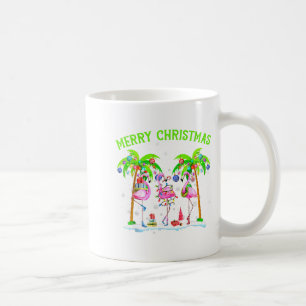 Frohe Weihnachten Flamingo Xmas Palme Baum Licht T Kaffeetasse
