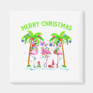Frohe Weihnachten Flamingo Xmas Palme Baum Licht T Magnet