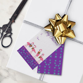 Frohe Weihnachten Flamingos Sea Stars Geschenkanhänger