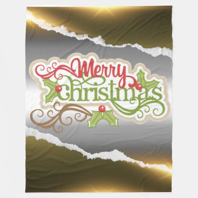 Frohe Weihnachten  Fleecedecke (Vorderseite)