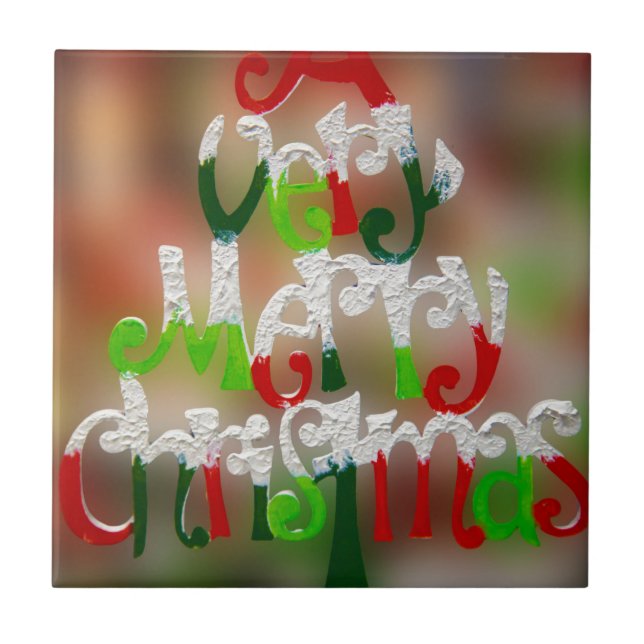 Frohe Weihnachten Fliese (Vorderseite)