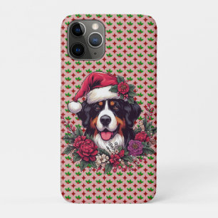 Frohe Weihnachten floral Santa Bernese Mountain Hu Case-Mate iPhone Hülle