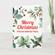 Frohe Weihnachten Florale Grünpflanzen