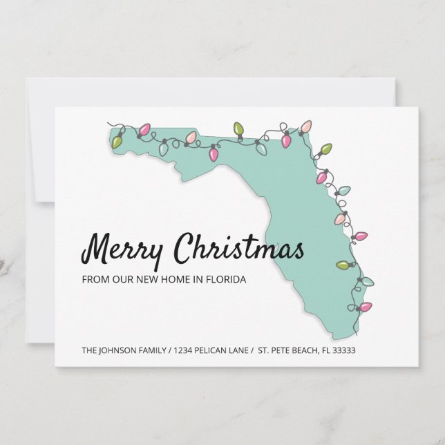 Frohe Weihnachten Florida Karte Neue Zuhause (Vorderseite)